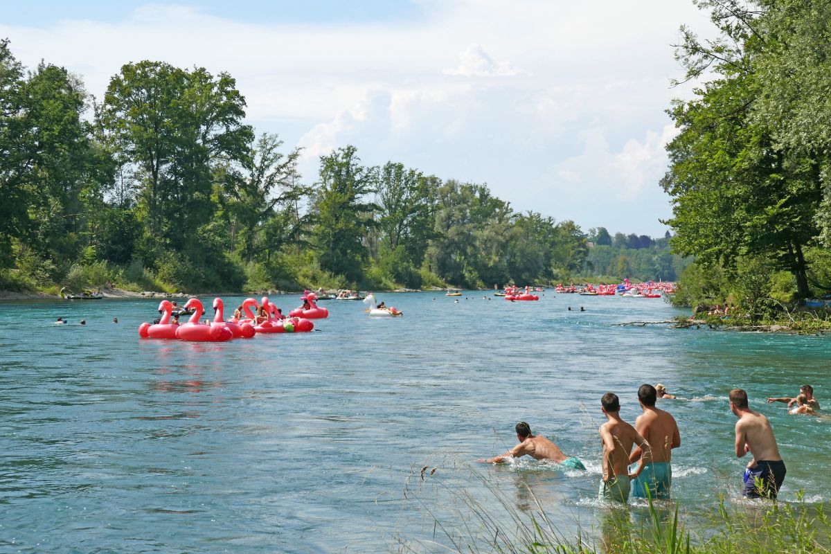 Fiume Aare nel cuore di Berna